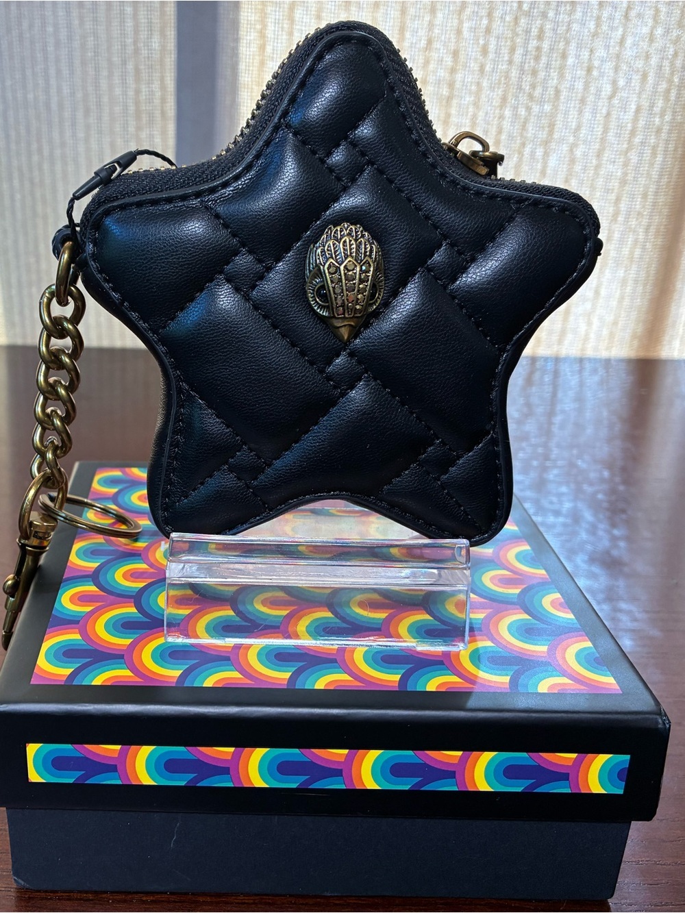 Kurt Geiger Black Quilted Star Coin Pursr